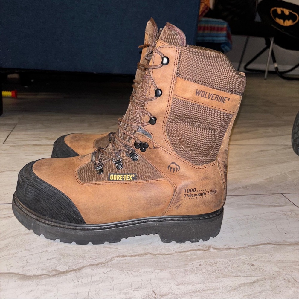 Wolverine Leather Boots with Black and Brown Accents
